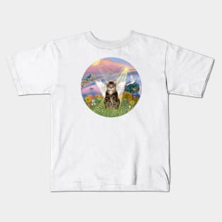 "Cloud Angel" Featuring a Brown Tabby Tiger Cat Kids T-Shirt